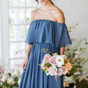 Revelry Abigail Chiffon Dress Romantic Blue